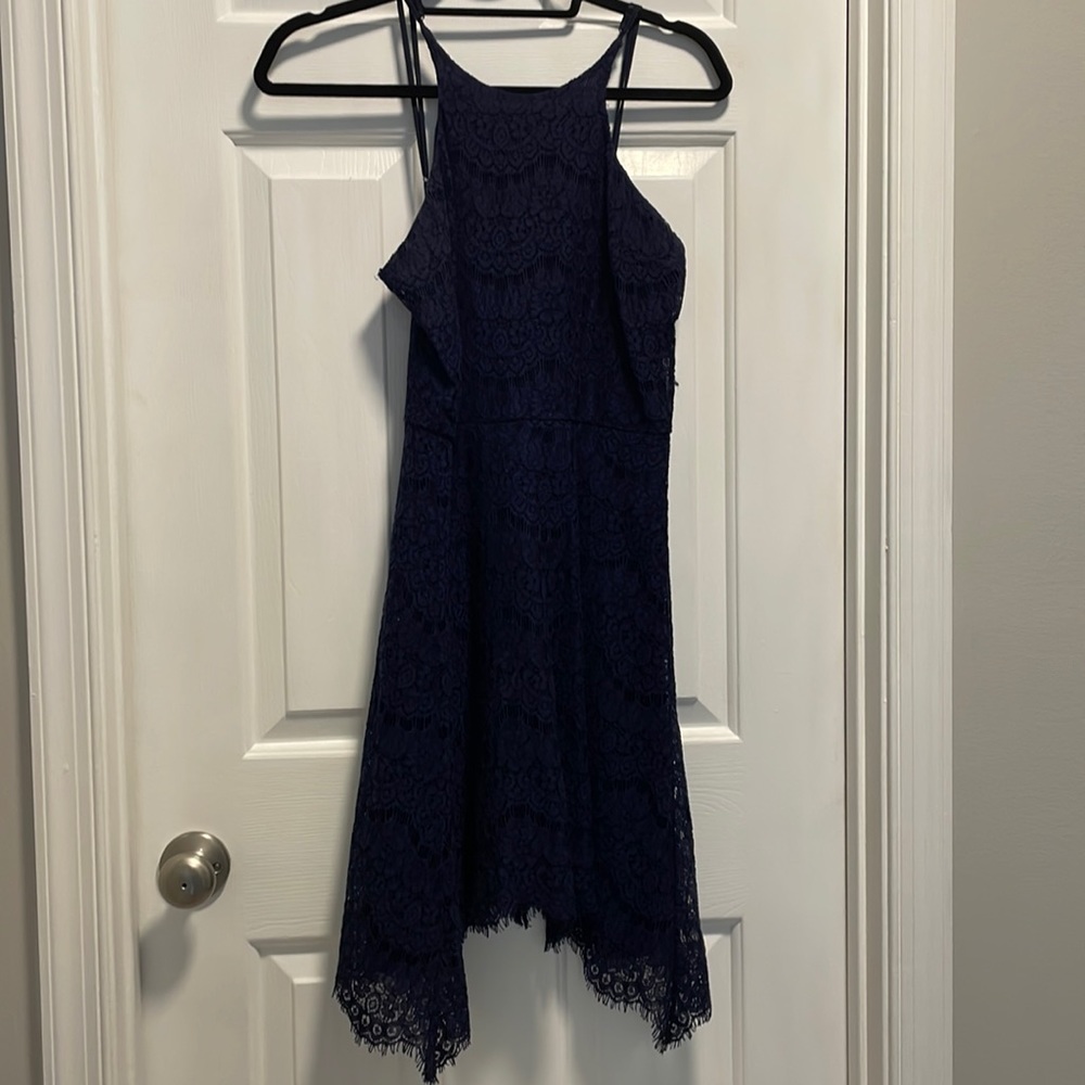 Navy blue sleeveless dress